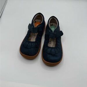 Livie & Luca Ruche Classic Mary Jane Navy Blue Suede Sz 12